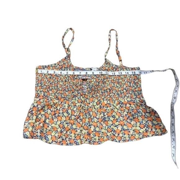 American Eagle Outfitters Floral Tank Top - Orange and Blue - Picture 3 of 8